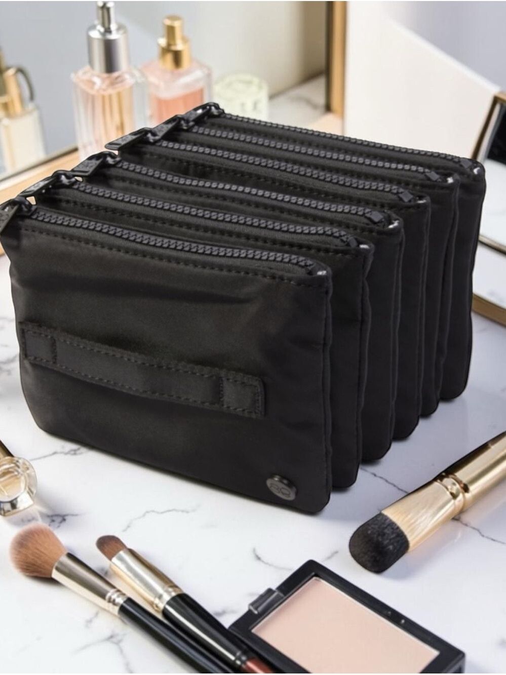 Samantha Brown To-Go Accordion Organizer Black Jewelry Case Makeup Bag NWT